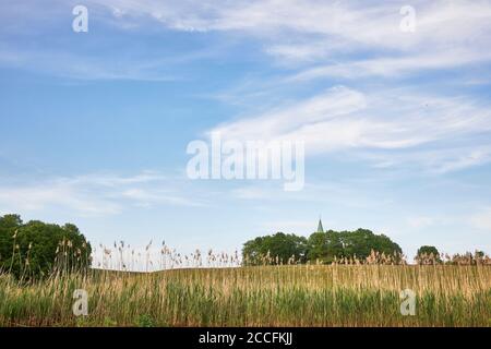 Deutschland, Mecklenburg-Vorpommern, Vorpommern, Recknitz, Pantlitz, Kirchturm Stockfoto