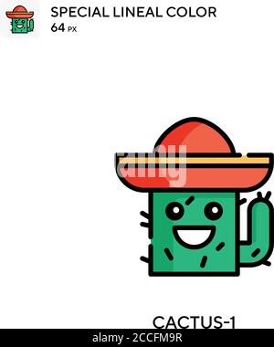 Cactus-1 spezielles lineales Farbsymbol. Illustration Symbol Design Vorlage für Web mobile UI-Element. Stock Vektor