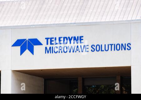 3. August 2020 Mountain View / CA / USA - Nahaufnahme von Teledyne Microwave Solutions (ein Mitglied der Teledyne Technologies Gruppe) unterzeichnen am Hauptsitz Stockfoto