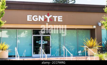 August 3, 2020 Mountain View / CA / USA - Egnyte Hauptsitz im Silicon Valley; Egnyte ist ein Software-Unternehmen, das eine Cloud-Plattform für ENTER bietet Stockfoto