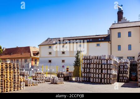 Královský Pivovar Krušovice, Česká republika / königliche Brauerei Krusovice, Tschechische republik Stockfoto