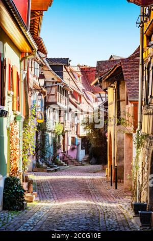 Fachwerkhäuser im Elsass Stockfoto