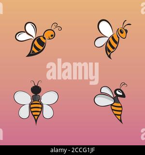 Bee Logo Vorlage Vektor icon Abbildung design Stock Vektor