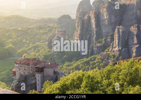 Meteora Klöster, Trikala, Thessalien, Griechenland. UNESCO-Weltkulturerbe-Objekt. Stockfoto