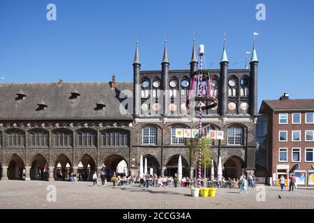 Rathaus, Marktplatz, Lübeck, Schleswig-Holstein, Deutschland, Europa Stockfoto