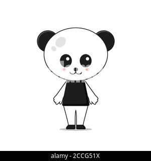 Niedlichen Panda Maskottchen Charakter Illustration. Isoliert auf weißem Hintergrund. Stockfoto