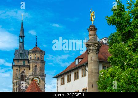 Evangelisches Chucrch Stiftskirche von 1534, Stuttgart, Bundesland Baden-Württemberg, Süddeutschland, Europa Stockfoto