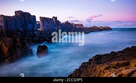 Sonnenuntergang Scape in Bombo Headlnad Steinbruch Geologische Stätte Stockfoto