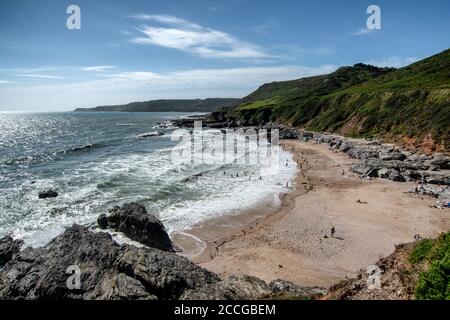 Great Mattiscombe Beach, auch bekannt als Mattiscombe Sands in South Hams, Devon. Stockfoto