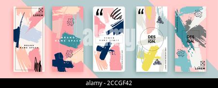 Trendige, bearbeitbare Vorlage für Geschichten in sozialen Netzwerken, Vektorgrafiken. Gestalten Sie Hintergründe für soziale Medien. Stock Vektor