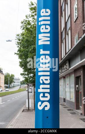 Schalker Meile Fanfläche des FC Schalke 04 Fußballverein, in Gelsenkirchen, Nordrhein-Westfalen, Deutschland Stockfoto