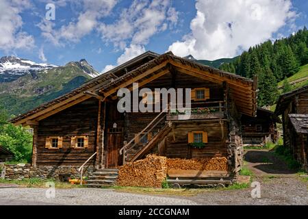 Hochgebirgslandschaft in Innergschlöss am Großvenediger, Nationalpark hohe Tauern, Osttirol, Tirol, Österreich Stockfoto