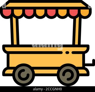 Symbol für Business Food Cart. Skizzieren Business Food Cart Vektor-Symbol für Web-Design isoliert auf weißem Hintergrund Stock Vektor