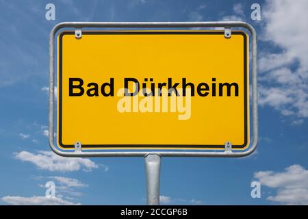Ortstafel Bad Dürkheim, Rheinland-Pfalz, Deutschland Ortsschild Bad Dürkheim, Rheinland-Pfalz, Deutschland, Europa Stockfoto