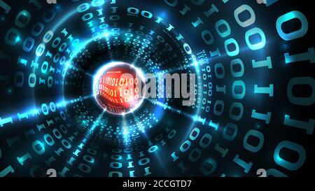 Abstract Computer Daten Hintergrund Programmierung Binärcode, Datenstrom, abstrakte Firewall. Hacking Computersystem, Datenbank, Internet-Server mit vir Stock Vektor