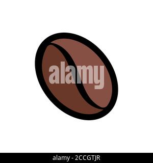 Kaffeebohnen Symbol Vektor Design Illustration. Auf weißem Hintergrund isolierter Symbolvektor für Kaffee. Einfaches Kaffeebohnen-Design für Logo, Web-Symbol, Zeichen und Stock Vektor