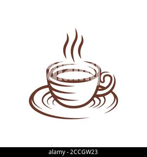 Kaffee Logo Design Vektor Illustration. Vintage Coffee Logo Vektor-Design-Konzept für Café und Restaurant. Abstraktes Coffee Shop Vektor-Design für Logo Stock Vektor