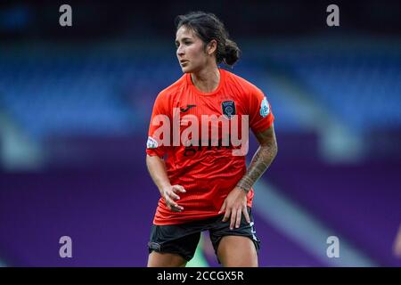 San Sebastian, Spanien. August 2020. Janine Van Wyk (#5 Glasgow City) in Aktion während des UEFA Women's Champions League Fußballspiels (Viertelfinale) zwischen Glasgow City und VfL Wolfsburg. Daniela Porcelli/SPP Quelle: SPP Sport Pressefoto. /Alamy Live Nachrichten Stockfoto