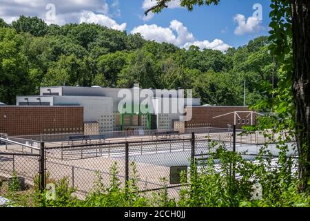 Ashworth Swimming Pool entworfen von Bussard/Dukis Associates Stockfoto