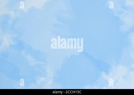 Handbemalter Aquarellhintergrund in blauen Farben Stockfoto