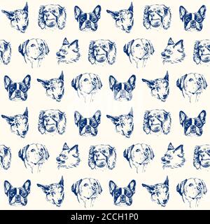 Hunde Nahtloses Muster Stock Vektor