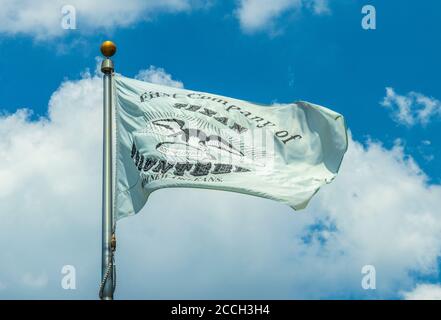 Lone Star Monument und Historical Flags Park (Texas Revolution Flags) in Conroe, Texas. Stockfoto