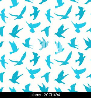 Vögel Silhouetten - fliegende nahtlose Muster Stock Vektor