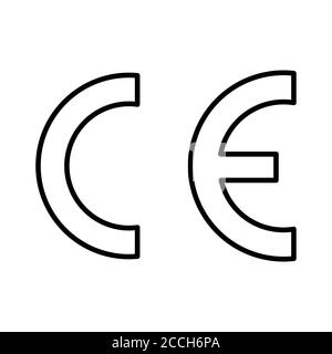 CE-Zeichen Symbol für conformite europeenne, sauber Etikett Produkt, Informationen Vektor Illustration Zeichen . Stock Vektor