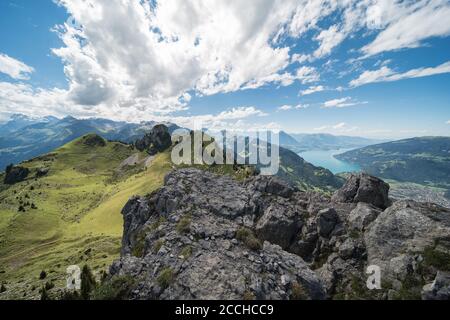 Landschaft auf der schynigen platte im berner oberland, schweiz. Stockfoto