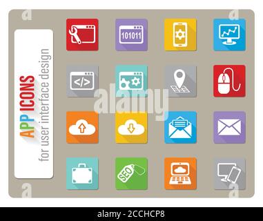 Seo und Entwicklung Icon Set Stock Vektor