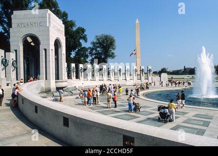 Washington DC. Denkmal für den Zweiten Weltkrieg. Stockfoto