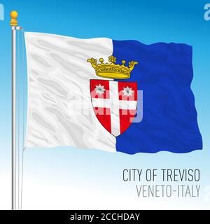 Treviso, offizielle Flagge der Stadt und Gemeinde, Venetien, Italien, Vektorgrafik Stock Vektor