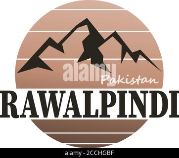 Rawalpindi Pakistan geographische Marke. Stadt- oder Länderkennzeichnung, Zeichen. Stock Vektor