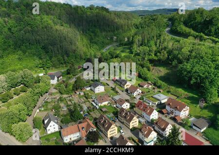 Stadtbild von Sulz am Neckar von oben Stockfoto