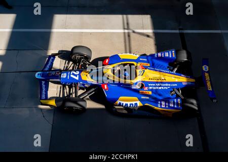 Indianapolis, Indiana, USA. August 2020. ALEXANDER ROSSI (98) aus den Vereinigten Staaten bereitet sich auf die Praxis für die Indianapolis 500 auf dem Indianapolis Motor Speedway in Indianapolis, Indiana. Quelle: Walter G Arce SR Grindstone Medi/ASP/ZUMA Wire/Alamy Live News Stockfoto