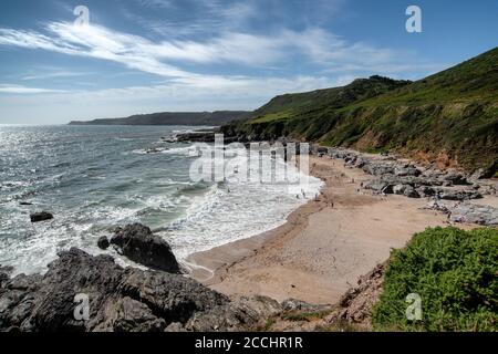 Great Mattiscombe Beach, auch bekannt als Mattiscombe Sands in South Hams, Devon. Stockfoto