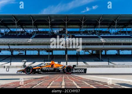 Indianapolis, Indiana, USA. August 2020. PATO OWARD (5) aus Monterey, Mexiko, praktiziert für die Indianapolis 500 auf dem Indianapolis Motor Speedway in Indianapolis, Indiana. Quelle: Walter G Arce SR Grindstone Medi/ASP/ZUMA Wire/Alamy Live News Stockfoto