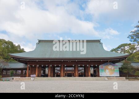 Nara, Japan - Kashihara Jingu Schrein in Kashihara, Nara, Japan. Der Schrein wurde ursprünglich 1890 erbaut. Stockfoto