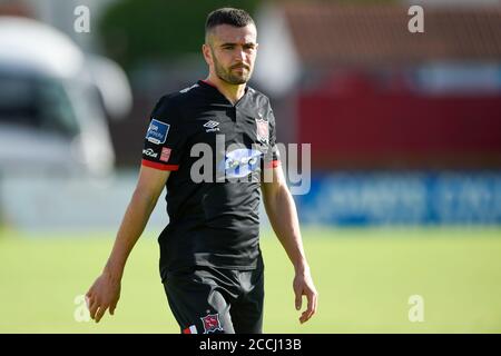 Sligo, Irland. August 2020. Michael Duffy von Dundalk während des SSE Airtricity Premier Division Spiels zwischen Sligo Rovers und Dundalk FC auf dem Showgrounds in Sligo, Irland am 22. August 2020 (Foto von Andrew SURMA/SIPA USA) Quelle: SIPA USA/Alamy Live News Stockfoto