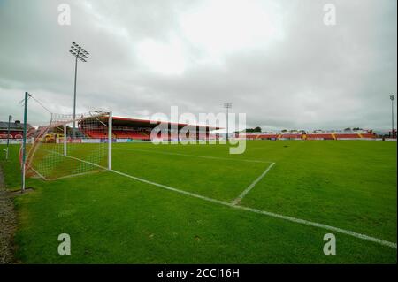 Sligo, Irland. August 2020. Ein allgemeiner Blick auf das Showgrounds während des SSE Airtricity Premier Division Spiels zwischen Sligo Rovers und Dundalk FC auf dem Showgrounds in Sligo, Irland am 22. August 2020 (Foto von Andrew SURMA/SIPA USA) Quelle: SIPA USA/Alamy Live News Stockfoto