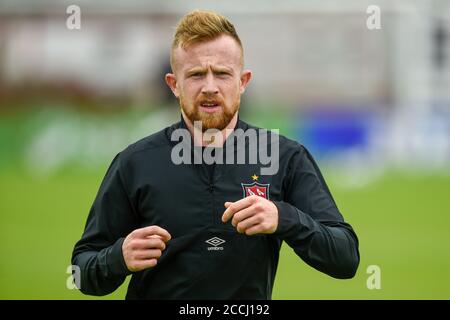 Sligo, Irland. August 2020. Sean Hoare von Dundalk während des SSE Airtricity Premier Division Spiels zwischen Sligo Rovers und Dundalk FC auf dem Showgrounds in Sligo, Irland am 22. August 2020 (Foto von Andrew SURMA/SIPA USA) Quelle: SIPA USA/Alamy Live News Stockfoto