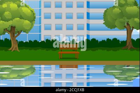 Landschaft des öffentlichen Parks in der Stadt Stock Vektor