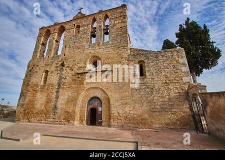 L'església de Sant Esteve in Peratallada Dorf, Girona, Spanien Stockfoto