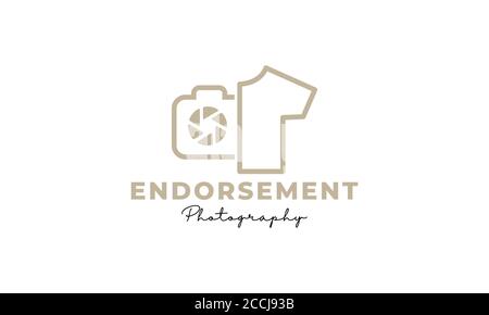 Stoff oder Mode Shutter Objektiv Kamera Fotografie Logo Design Stock Vektor