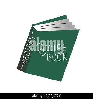 Vintage Rezept Buch Doodle Symbol, Kochbuch isoliert Vektor-Symbol auf weißem Hintergrund, handgezeichnete Cartoon-Illustration Stock Vektor