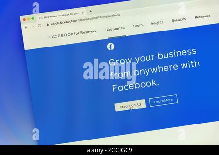 Ostersund, Schweden - 23. August 2020: Facebook Business Website. Facebook ist das meistbesuchte soziale Netzwerk der Welt. Stockfoto