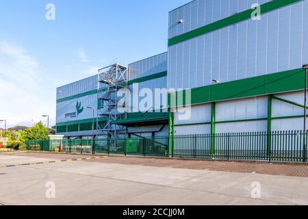 Northampton, Großbritannien, 22. August 2020. Greencore Fabrik auf Molton Park Industriegebiet, wo fast 300 Arbeiter getestet positiv auf Corvid-19 war Temp Stockfoto