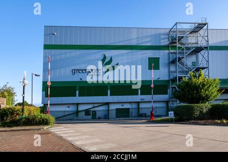 Northampton, Großbritannien, 22. August 2020. Greencore Fabrik auf Molton Park Industriegebiet, wo fast 300 Arbeiter getestet positiv auf Corvid-19 war Temp Stockfoto
