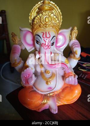 Idole von lord ganesha, die mit Marmorstein gemacht wurden Stockfoto