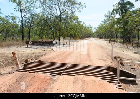 Eingang zum Garig Gunak Barlu National Park in der abgelegenen Cobourg Peninsula, Arnhem Land, Northern Territory, NT, Australien Stockfoto